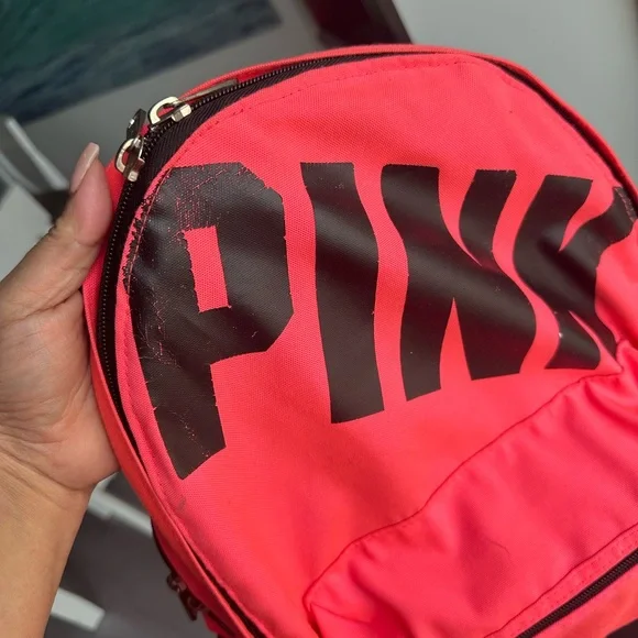 Pink Backpack with Bold Lettering - Picture 5 of 7